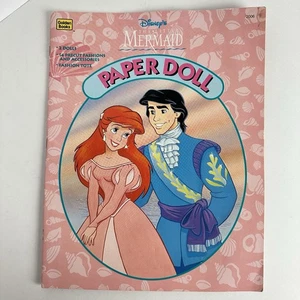 Libro bambole di carta vintage anni 90 Walt Disney La Sirenetta #2006 libri dorati non tagliati - Foto 1 di 8