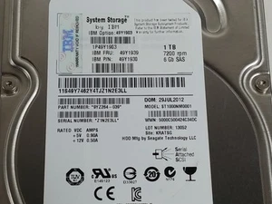 Lot of 2 Seagate IBM ST1000NM0001 1 TB SAS 2 3.5 in Enterprise Drive - Picture 1 of 6