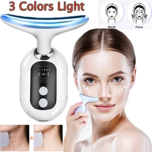 Facial Neck Lifting Massager LED Light Photon Therapy Anti-Wrinkle Beauty Device - Picture 1 of 18
