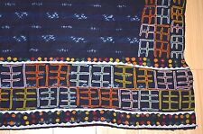 Antique Wodaabe Fulani Cloth Wrapper Indigo Fabric Embroidery Panel Niger Africa