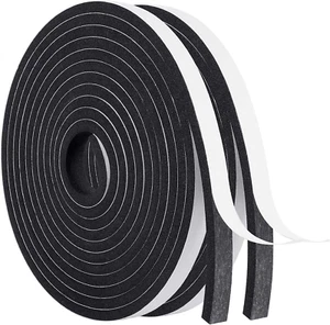 Weather Stripping Door Seal, 1/2 Inch Wide X 1/4 Inch Thick Adhesive Foam Tape S - Picture 1 of 12