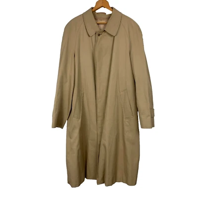 Gabardina larga vintage Aquascutum Regent St London caqui lana a cuadros para hombre XL Foto 1 de 4