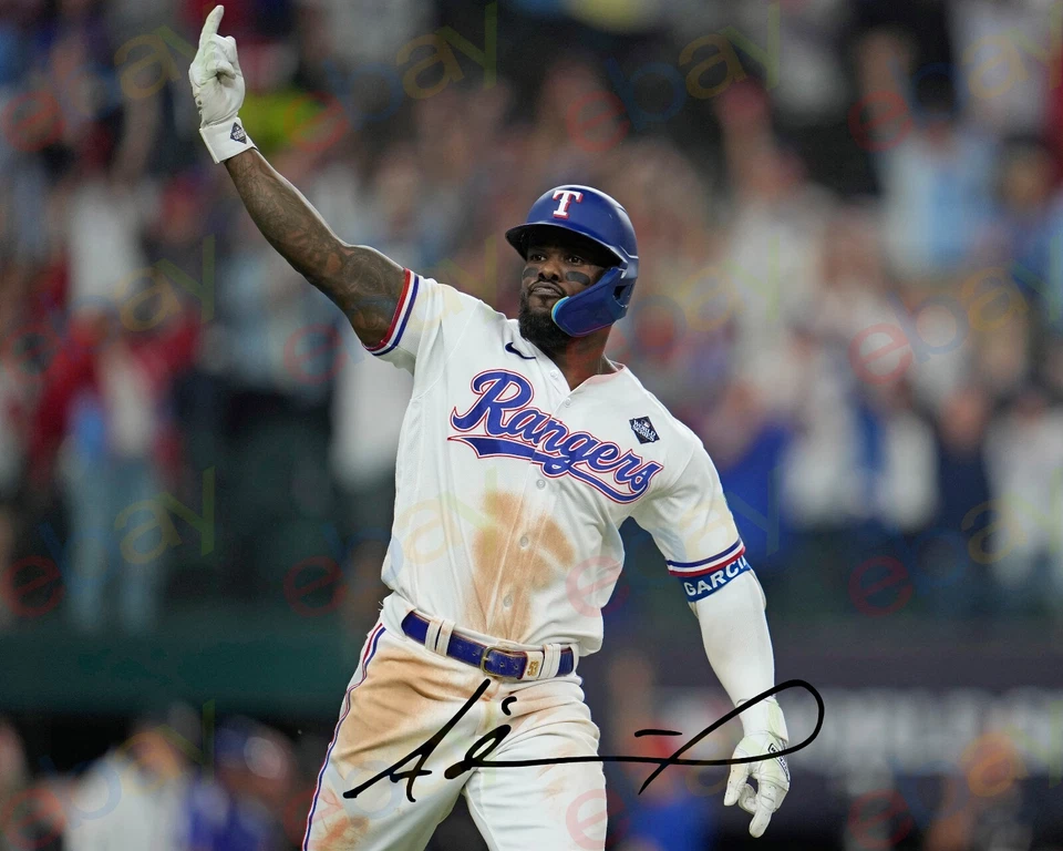 Adolis Garcia Autographed 8x10 Photo Reprint Signature - Image 1 of 1