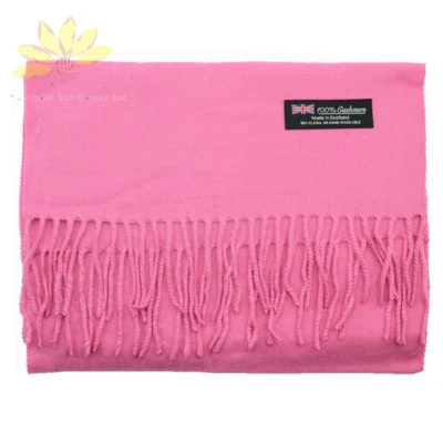 Hombres Mujeres Unisex 100% Cachemira Cálida Bufanda Lisa Pura Lana Color Sólido Escocia Foto 1 de 3