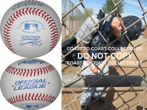 Baseball autografato firmato Dustin Ackley Seattle Mariners Yankees COA Proof - Foto 1 di 2
