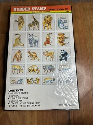 Juego de sellos de goma Animal World para diversión y aprendizaje S-8904 Foto 1 de 4