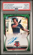 2023 Bowman Chrome Prospect Auto Green Refractor #CPA-KF Kyler Fedko /99 SGC 9
