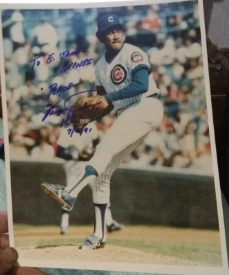 FERGUSON JENKINS CUBS FIRMADO 8x10 FOTO Y PROGRAMA 1991 MLB HOF (2) Firmas Foto 1 de 4