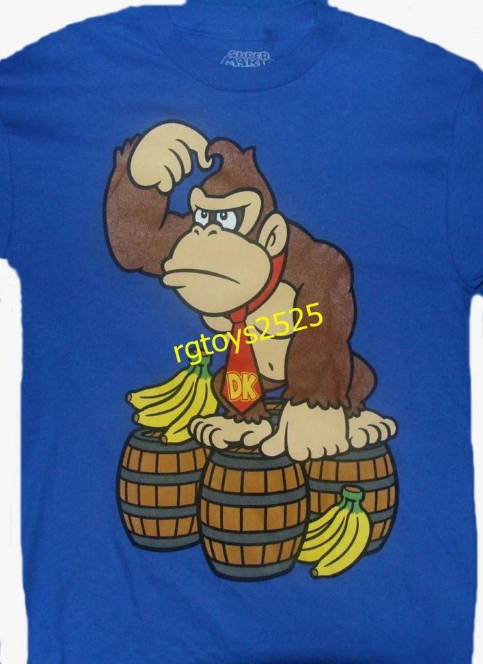 Super Mario Donkey Kong t-shirt  4-5 XS 6-7 S 8 M 10-12 L 14 16 XL New Blue - Image 1 of 1