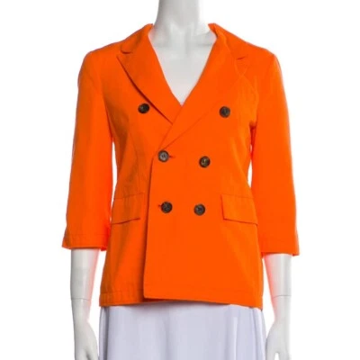 Marni Commessa 100% Cotton Bright Orange Double Breasted Blazer 38 / 8 US  - Image 1 of 4