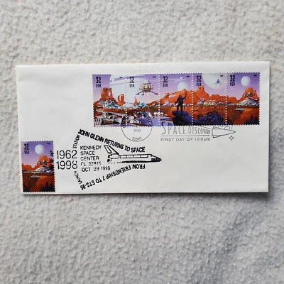 VINTAGE- 1998 HAND CANCELED 1ST DAY COVER " JOHN GLENN" ORIGINAL RARE!!  LOOK!! - Image 1 of 3