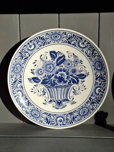 Delft Wall Hanging Plate Schoonhoven Keramik Bouquet Of Flowers 8" *Read Descrip - Picture 1 of 8