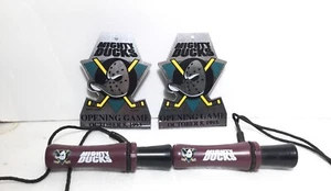 1993 MIGHTY DUCKS INAUGURAL HOCKEY OPENING NIGHT BADGES & DUCK CALLER & SCHEDULE - Picture 1 of 8