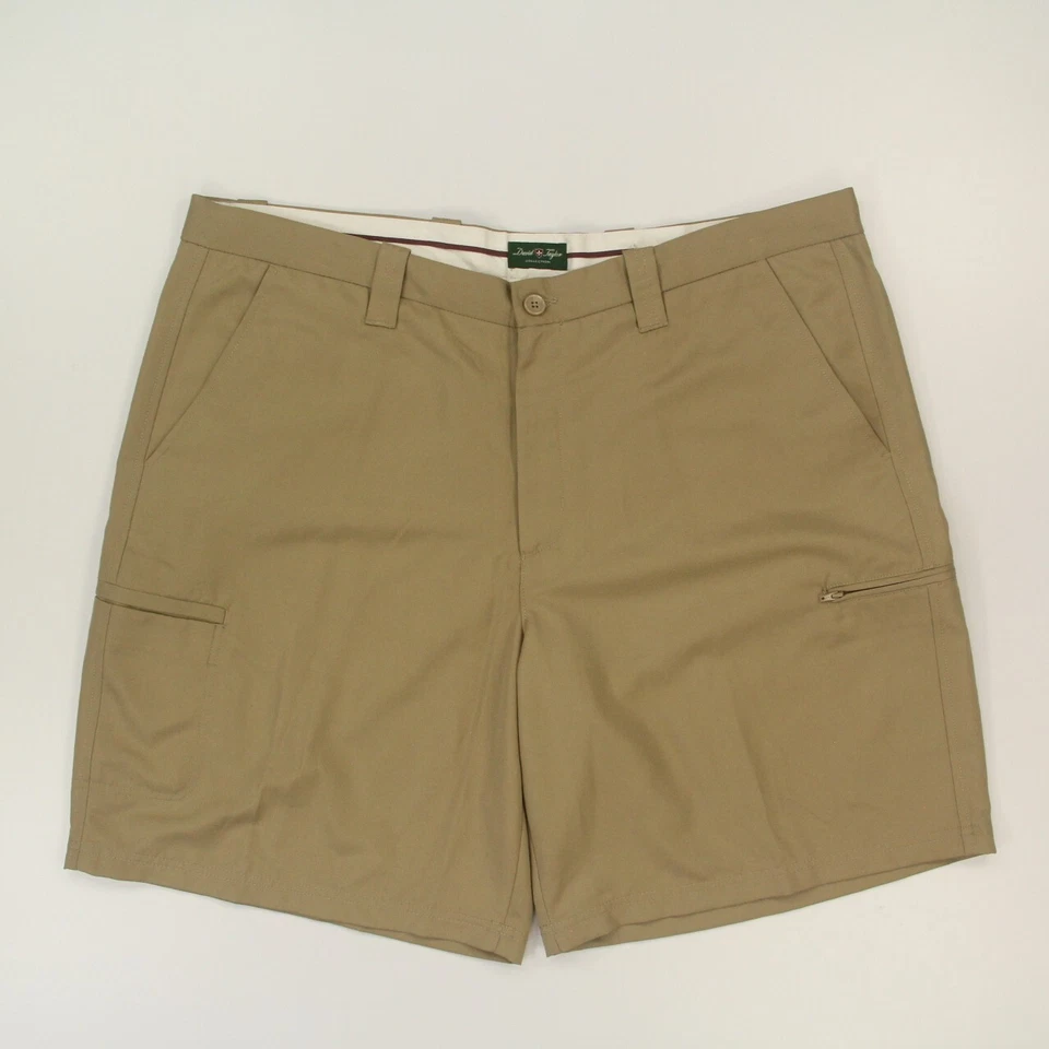 Pantalones cortos chinos de golf David Taylor para hombre talla 44 tostados frente plano Foto 1 de 4