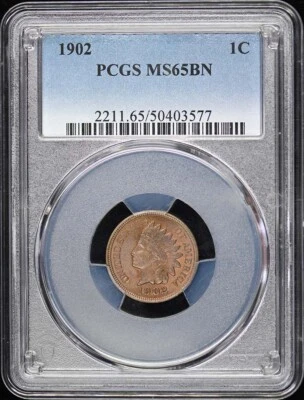 1902 1C Indian Cent Bronze PCGS MS65BN - Image 1 of 4
