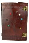 Tree 7 Stone Leather Cover Journal Unlined Blank Notebook Vintage Office Diary
