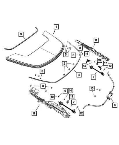 Genuine Mopar 2007-2010 Chrysler Sebring Rear Tonneau Panel 1JB76BD1AB — 第 1/1 张图片