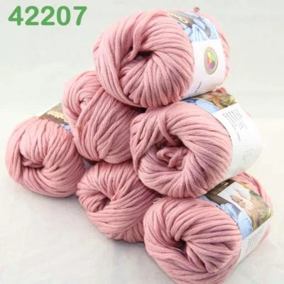 Venta C 6 bolas X 50 g algodón puro grueso peinado hilo de tejer lana 07 Foto 1 de 2