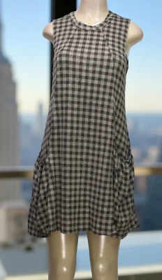 Vestido Papillon Shift Elastizado Sin Mangas Polar Guinga Marrón Cuadros Talla M Foto 1 de 4