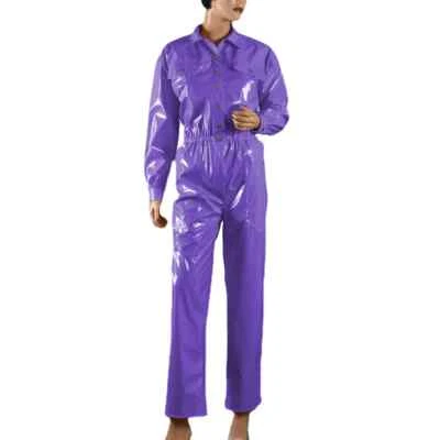 Herren PVC Lederkombi Langarm Taschen Strampler Einteiler - Bild 1 von 4