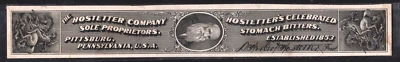 1853 The Hostetter Company, Stomach Bitters, Pittsburg PA Proof on Card Label - Image 1 of 3