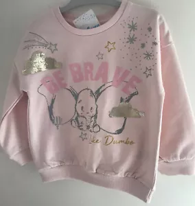 12-18 Monate Rosa Baumwolle Langarm Disney Dumbo Sweatshirt - Bild 1 von 7