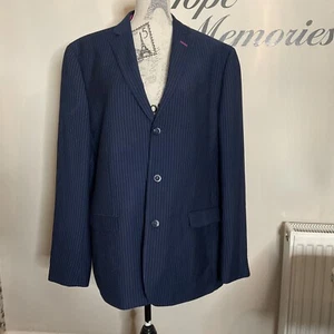 MENS BLUE PINSTRIPE JOE BROWN BLAZER JACKET SIZE 46 BNWT - Picture 1 of 8