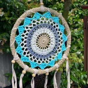 Atrapasueños azul pastel espiritual decoración del hogar ideas regalos ojo boho Reino Unido - Imagen 1 de 2
