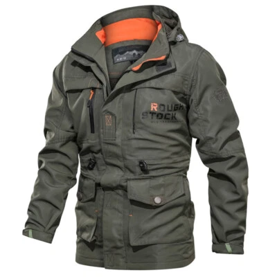 Men's Winter Waterproof Tactical Jacket Hooded Breathable Outdoor Military Coat⇓ - Image 1 of 4