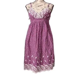 Johnny Martin Purple Floral Mini Dress in Size Small 100% Cotton - Picture 1 of 13