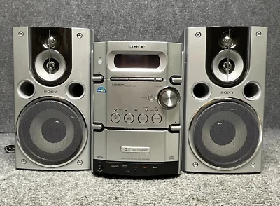 Sony CD Deck Receiver HCDHPX9 🎶 Stereo Speakers Pair SS-CHPX9 Silver 🎵 - Image 1 of 4