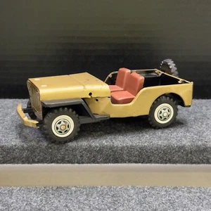 Jeep Bandai Tin Willys giocattolo attrito Giappone vintage difetti necessita di restauro progetto - Foto 1 di 16