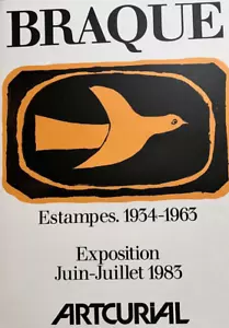 Poster Vintage Mostra Georges BRAQUE, Bird - ARTCURIAL 1983 - Foto 1 di 8
