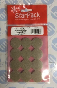 25mm - 1" Floor Protector Self Adhesive Round Felt Pad Furniture 72114 pack of12 - Picture 1 of 2