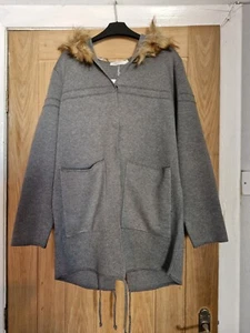 Nwt grey knit parka coatigan size small - Picture 1 of 7