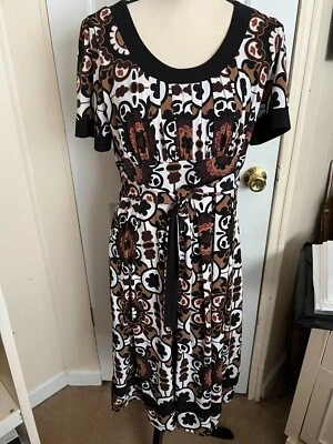 Vestido Danny and Nicole Manga Corta Tonos Marrón Talla 10 Foto 1 de 4