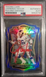 2020 Panini Select Lawrence Taylor Signed*Premier Level Blue Prizm Die-Cut  #110 - Picture 1 of 2