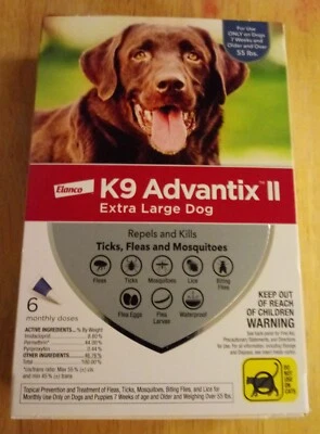 K9 Advantix II Flea Tick Treatment - 6 Pack for Extra Large Dogs Over 55 lbs US - Image 1 of 4