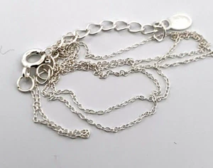 Sterling Silver Dainty 0.75mm Thick Chain Necklace 17-19.5 "inch adjustable #2 - Picture 1 of 8