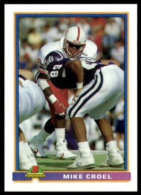 1991 Bowman #142 Mike Croel - Denver Broncos - Rookie - Image 1 of 2