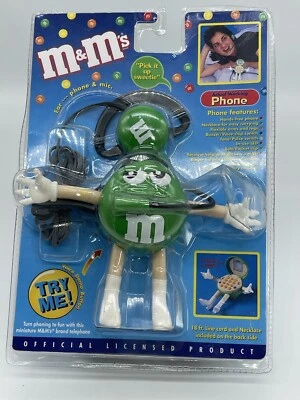 Vintage Green M & M Miniature Working Phone Telephone￼ Headphones Microphone￼ - Image 1 of 4