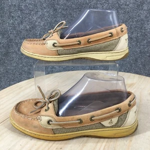 Sperry Shoes Womens 7 M Angelfish Slip On Loafers 9102047 Brown Leather Moc Toe - Picture 1 of 11
