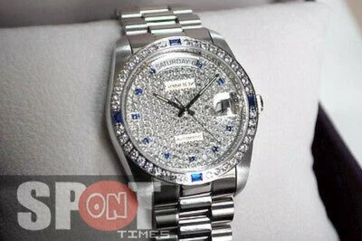 Reloj automático para hombre Sandoz azul diamante esfera estrellada 29032-D-34-8 Foto 1 de 4