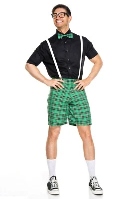 Music Legs Men's Classroom Nerd Costume, Black/Green, X-Large - 76022 - Image 1 of 3