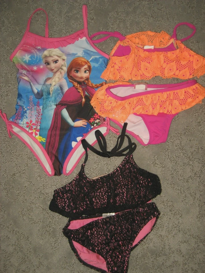 Niñas 5 Disney Corazones Aleatorios C&R Playa Traje de Baño Traje de Baño Bikini Lote de 1 pieza Foto 1 de 1