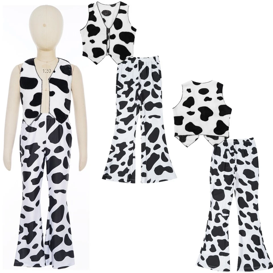 Niños Niñas Cosplay Conjunto Sin Mangas Vaquero Disfraz Frente Abierto Vaquera Disfraz Foto 1 de 4