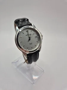 Montre quartz Rodania 23320 style classique fond métallisé bracelet cuir TBE - Picture 1 of 10