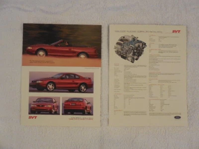 Nuevo de Lote Antiguo Concesionario Stock Original-Ford Mustang Cobra SVT 1996 2 Tarjetas Tech Hero Foto 1 de 3