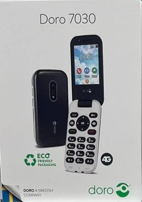 New Doro 7030 4G Dual sim, Big Keys, Loud Sound, Black & White factory unlocked. - Image 1 of 4
