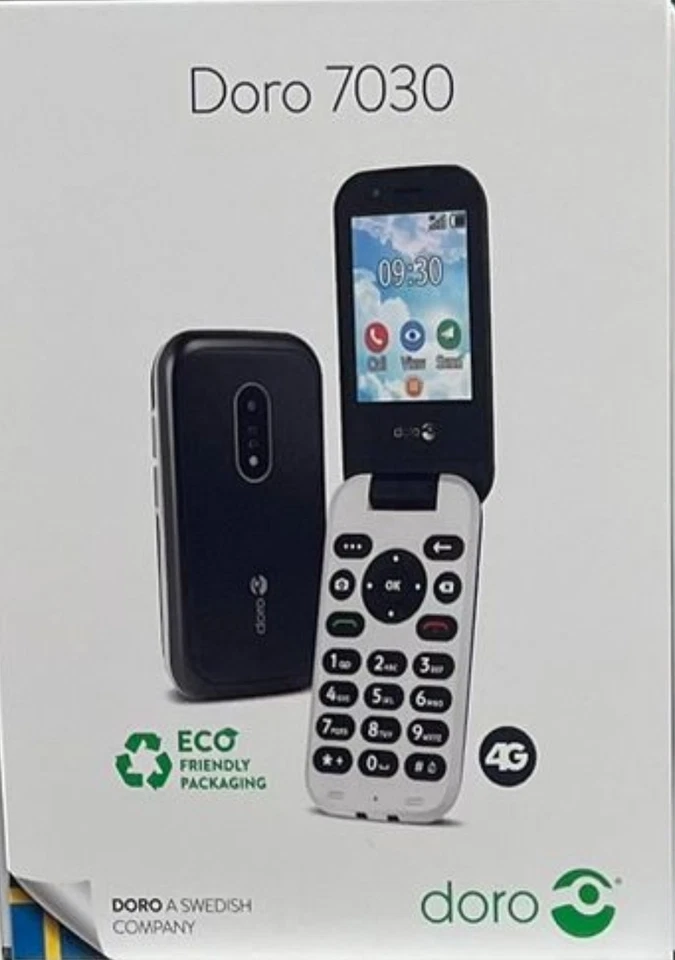 New Doro 7030 4G Dual sim, Big Keys, Loud Sound, Black & White factory unlocked. - Image 1 of 4